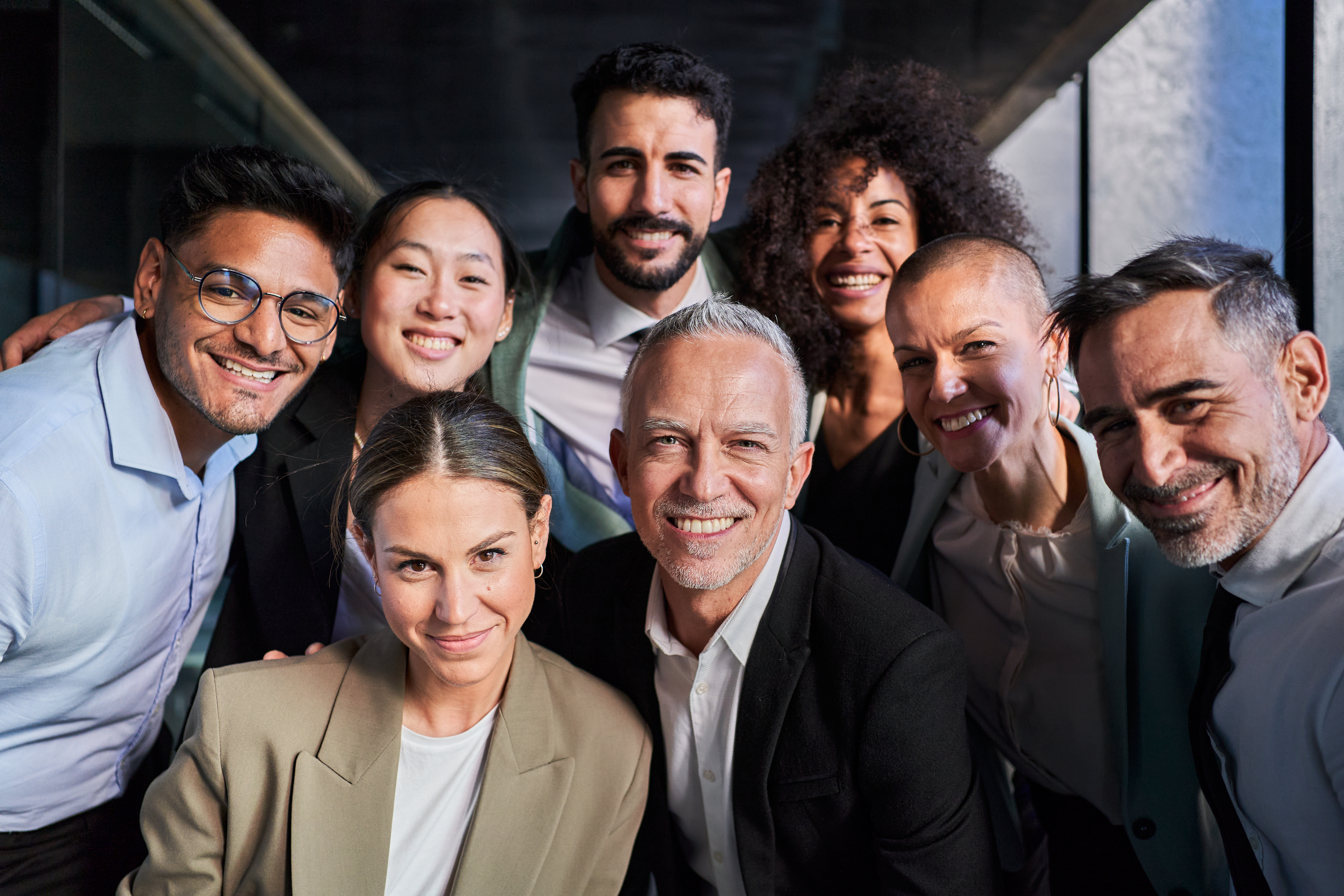 Cheerful Portrait Of Group Of Businesspeople Takin 2024 12 08 01 10 25 Utc